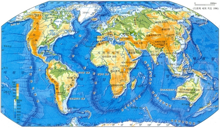 2주차 숙제 답안지 & 세계 지형도 & 한국 지도 네이버 블로그
