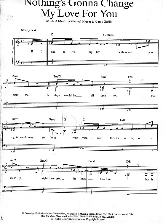 Nothing's gonna change my love for you 악보/가사/듣기 : 네이버 블로그