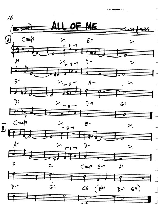 All Of Me Jazz Flute 스탠다드 재즈 솔로 악보 네이버 블로그