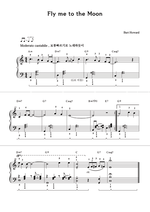 Fly Me To The Moon Chapter1 쉬운 피아노 악보 ♪ Fly me to the moon (플라이 미 투 더 문) : 네이버 블로그