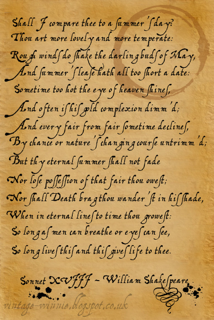 셰익스피어(Shakespeare) 'Sonnet 18' (소네트 18) : 네이버 블로그