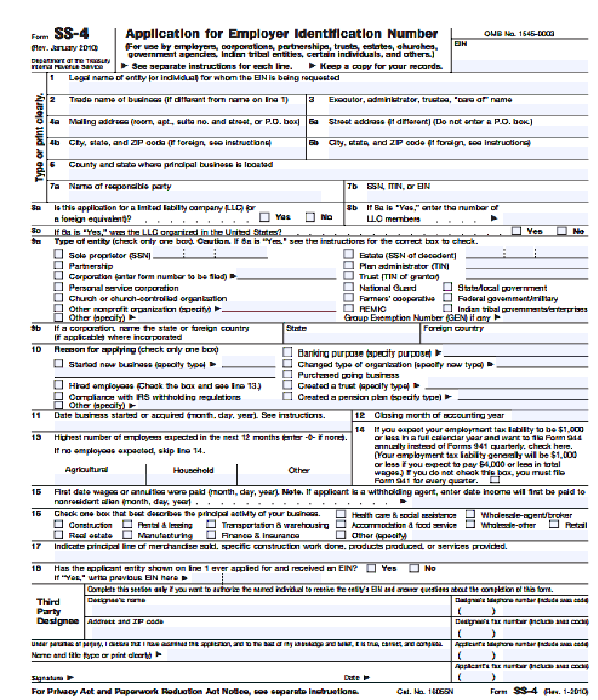 미국 사업자 등록 번호 Federal Employer Identification Number (FEIN) 취득에 관하여