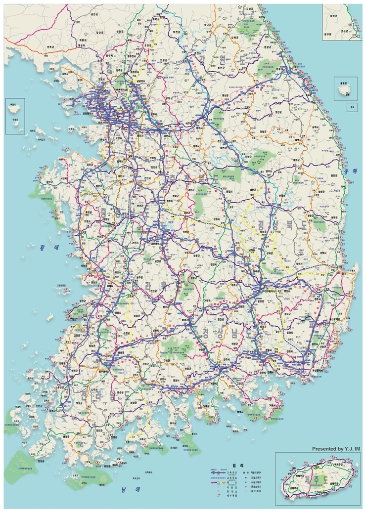 대한민국 전도 / 전국고속도로 안내 지도[확대보기] 네이버 블로그