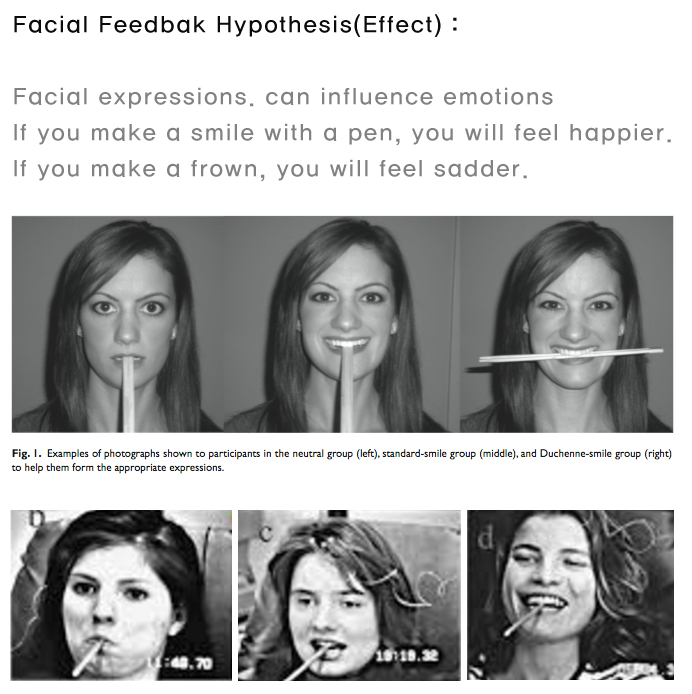 Facial Feedback Effect (안면피드백설) the pen in mouth test 네이버 블로그