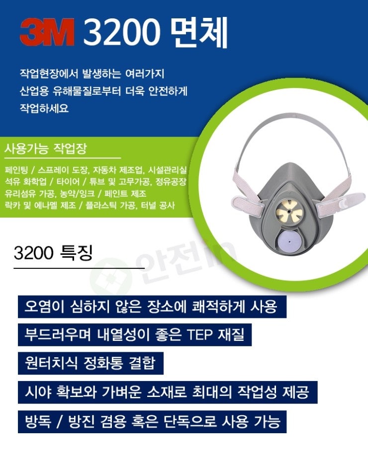 3M 3200 반면형면체 방독 정화통 마스크 필터 : 네이버 블로그