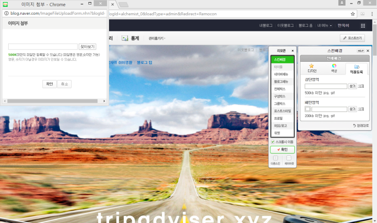 블로그 팁- 블로그 배경 사진(스킨) 전체 화면으로 하기