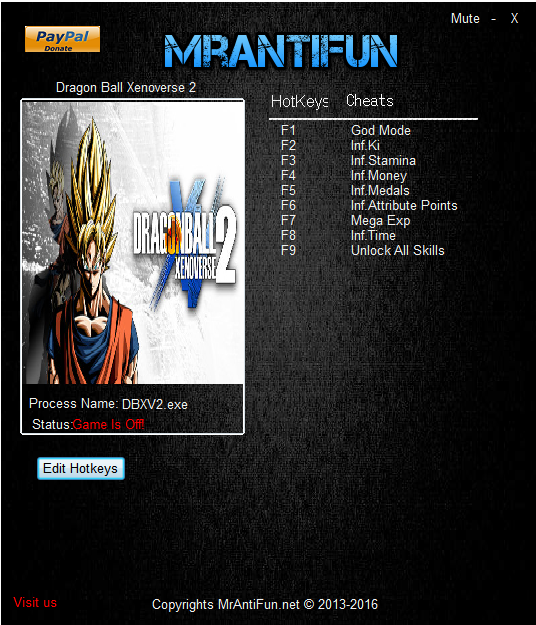 드래곤볼 제노버스 2 트레이너 Dragon Ball Xenoverse 2 V1 05 9 Trainer Mrantifun 네이버 블로그