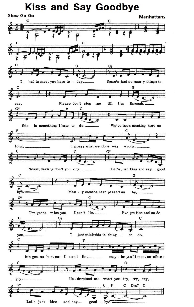 Lyrics Kiss And Say Goodbye The Manhattans