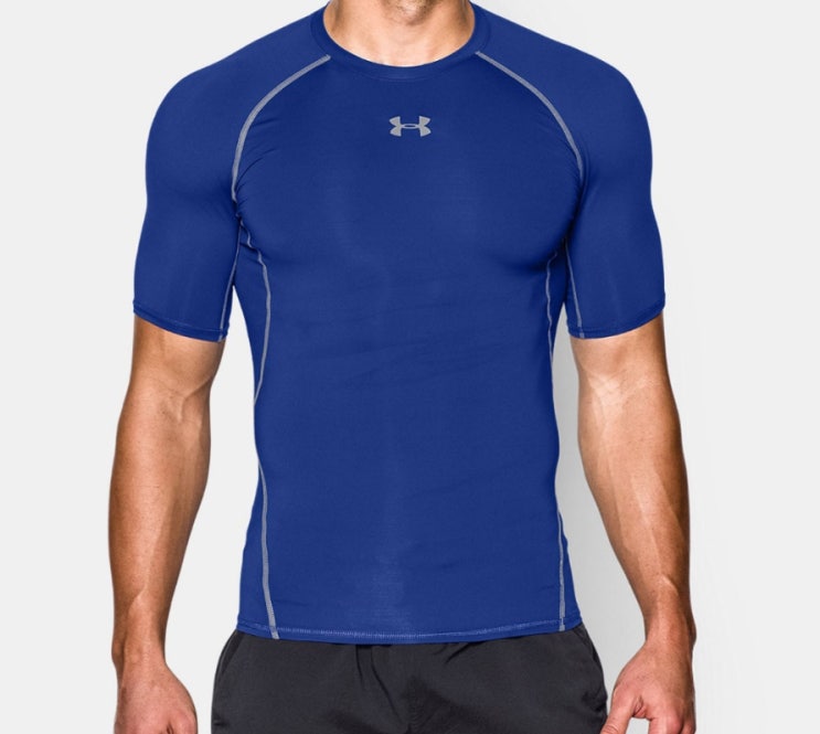 [국내 발송]언더아머 히트기어 컴프레션 반팔 블루 Under Armour HeatGear Compression Short