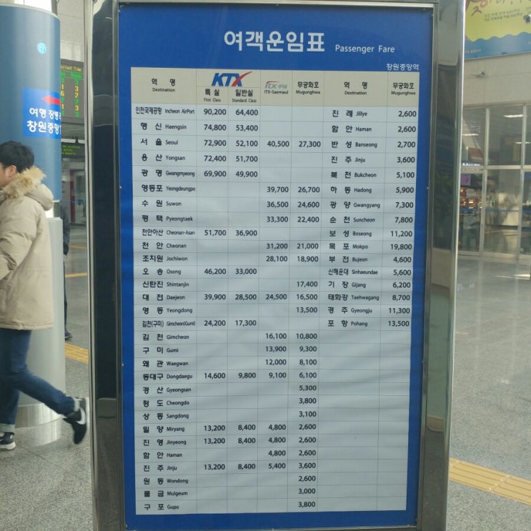 창원 Ktx 창원중앙역 기차시간표 및 요금 : 네이버 블로그