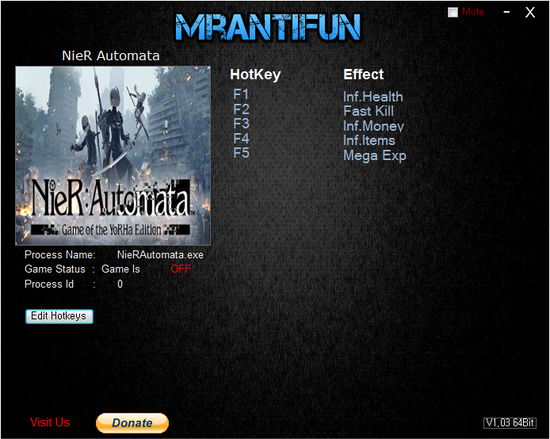 니어 오토마타 트레이너 Nier Automata V1 02 5 Trainer Mrantifun 네이버 블로그