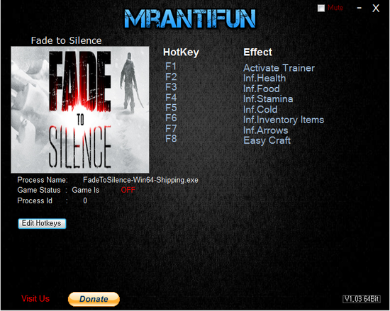 페이드 투 사일런스 트레이너 Fade To Silence V1 0 2022 7 Hotfix2 Trainer Mrantifun 네이버 블로그