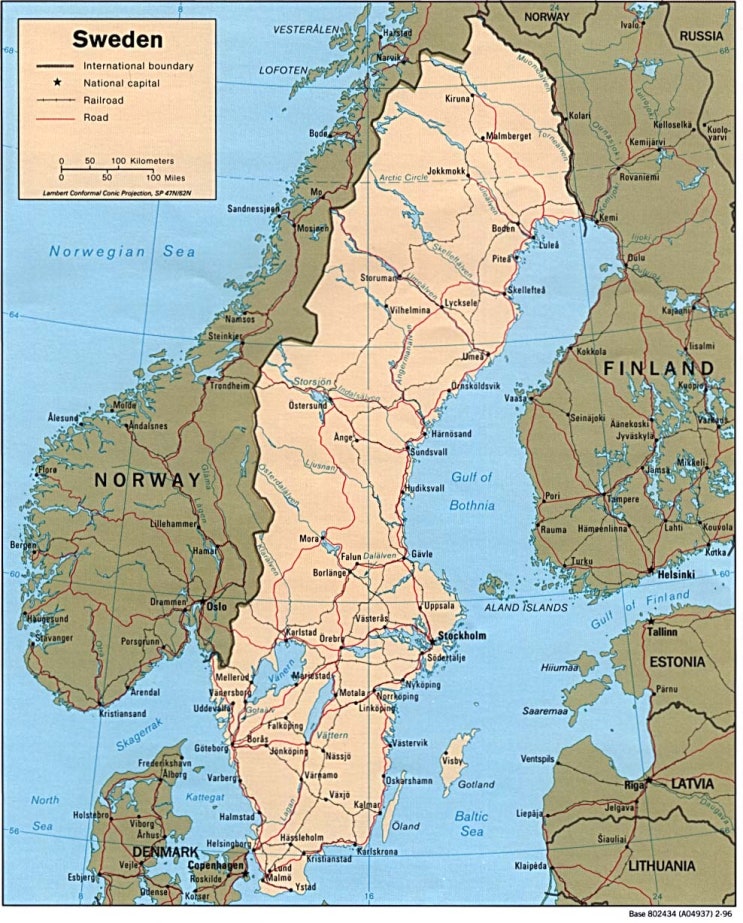 유럽 지도/북유럽 지도 - 스웨덴 지도 Sweden map : 네이버 블로그